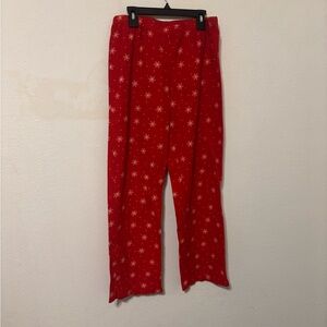 Sears Red snowflake Pattern Pajama Bottoms